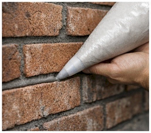 Teknik nat bata tempel pakai plastik segitiga